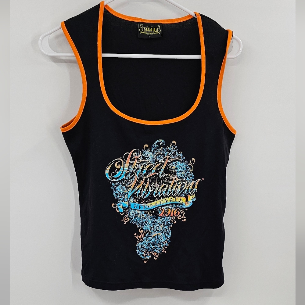 Biker Clothing CO. Black Orange Tank Top Size XL